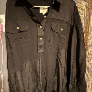 Umgee Women's Black Button Down Shirt. Brand new. Never worn.